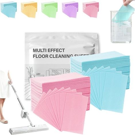 Lot de 200 tablettes de nettoyage multi-surfaces – Solubles dans l'eau – Pour parquet, carrelage et sol stratifié – Parfum pêche et jasmin (1/5)