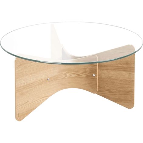 Table basse en bois et verre Madera (1/6)