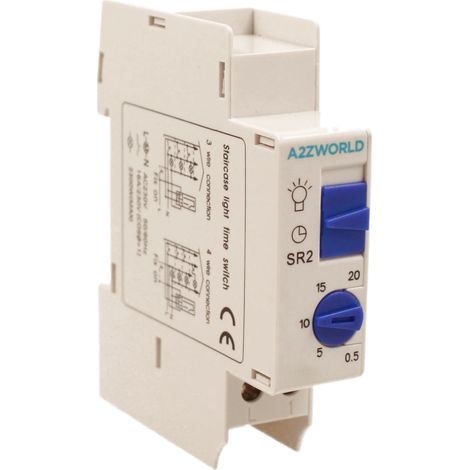 Relè Temporizzatore Modulare, Timer Per Luce Scale, 1M 0,5Min / 20Min 16A AC 230V, IP20 IEC60730-2-7 SR2