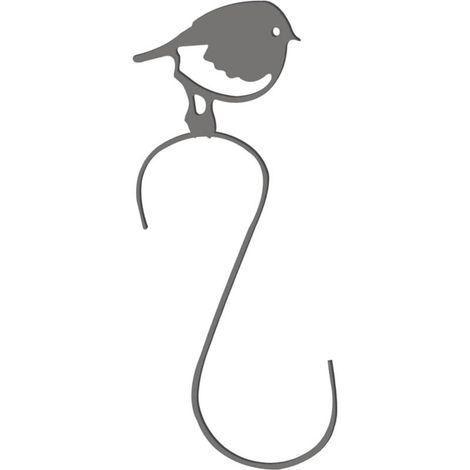 Gartenhaken aus Metall mit Vogelsilhouette, S-förmig, für Terrasse, Rasen, Garten, Wand, Bilderhaken (A, Einheitsgröße) - Crezuo