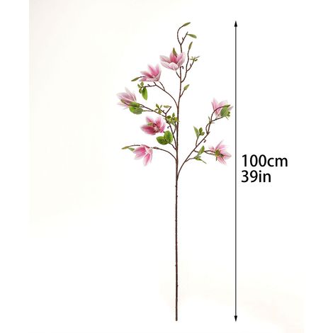 Bouquet de magnolias artificiels à 7 têtes, fleurs à tige de magnolia pour la maison, fleurs artificielles, décorations de mariage (1/5)