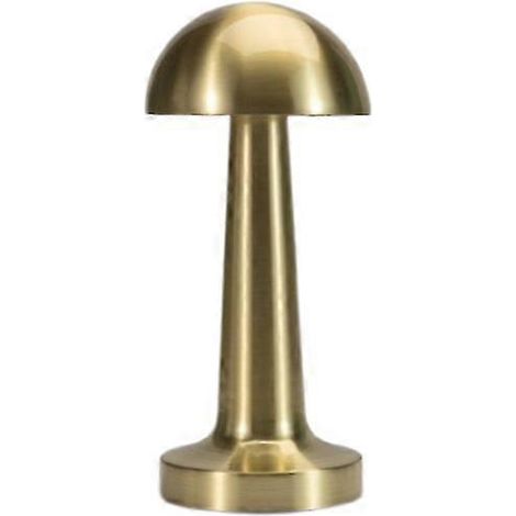 Lampe champignon rétro en laiton, lampe de table décorative de style café, lampe de bureau simple en métal (1/4)