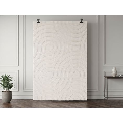 BOBOCHIC - Tapis poils ras JOSIE motif abstrait 160x230 Beige (1/5)