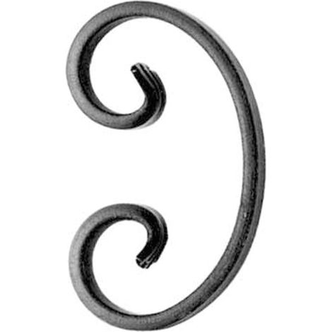 Barre de balustrade élément en forme de vis en C 75 x 120 mm – Pointe de tige pour rampe d'escalier, fer forgé (1/5)
