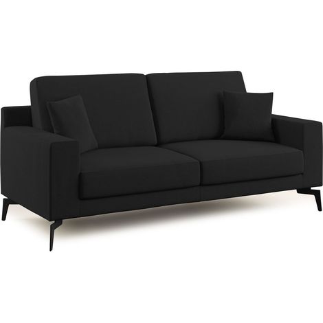 Prestige Sofá moderno en microfibra desmontable 206 cm Negro