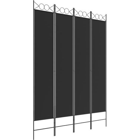 4-Panel Room Divider Black 160x220 cm Fabric vidaXL (1/5)