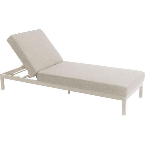Bain de soleil inclinable en aluminium crème
