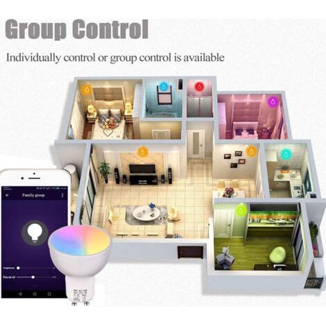 Intelligente Tassenlampe mit Fernbedienung, RGB+W, GU110, 2 Stück (1/4)