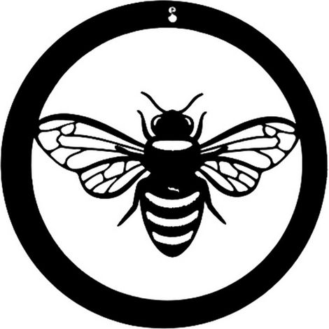 Bee in a Circle Large Garden Wall Art - Black