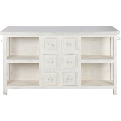 Isla Cocina Madera Marmol 168X76X92 Decape Blanco (1/5)