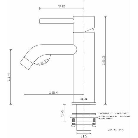 Robinet d'eau froide simple pour lavabo de salle de bain en laiton, robinet de lavabo à poignée unique avec tuyau d'arrivée d'eau, or brossé (simple froid)