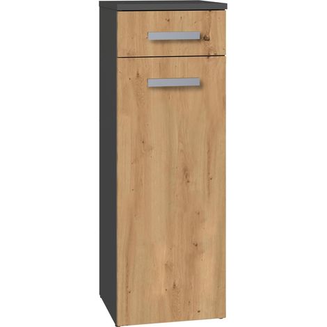 Mobile da bagno, Antracite / Rovere Artigianale, 85 x 30 x 30 cm (1/5)