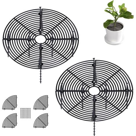 Grille Protection Plante,2 pièces 30 cm Protections de Sol pour Pot de Fleurs,grilles pour Pot de Fleurs,Protection Contre Les Chats,Les Enfants,Les Animaux domestiques (1/5)