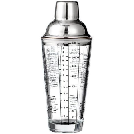 Edelstahlglas mit Barkeeperwaage, Shakerglas, Milchteeglas, 450 ml (weiß) (1/3)