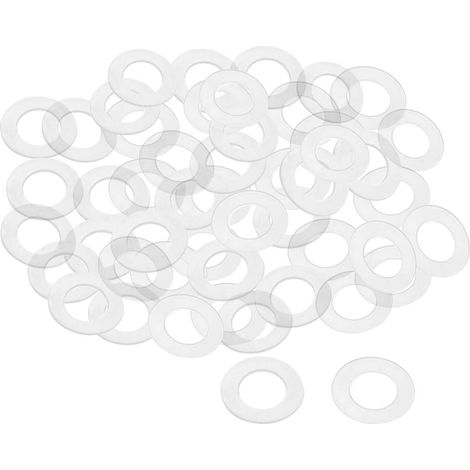 Rondelle Nylon Plat Joint Étanchéité M16 28mm OD 16mm ID 1mm Épaisseur pour Robinet Tuyau Eau Transparent Paquet de 100 (1/4)