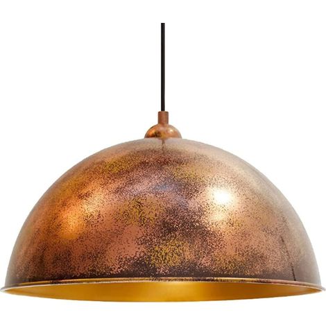 Yimpi Industrielle Pendelleuchte aus Handbemaltem Kupferfarbe – Vintage-Kronleuchter E27 Ø30 cm für Wohnzimmer, Schlafzimmer oder Esszimmer