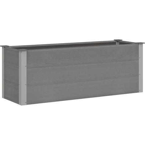 Bac à fleurs - Jardinière pour extérieur/intérieur jardin terrasse balcon - Lit surélevé de jardin WPC 150x50x54 cm Gris Chic-241021 (1/5)