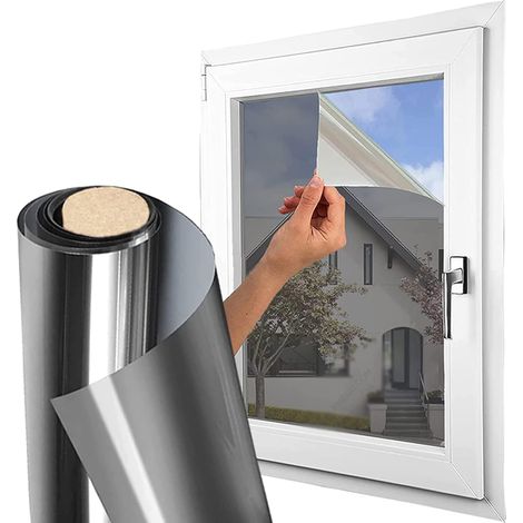 1. Lámina adhesiva opaca, espejada, con protección UV y antirreflejos para ventanas de oficina o del hogar. (1/5)
