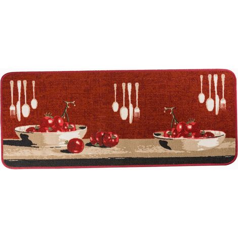 Alfombra de interior con patrón de tomates 50 x 120 cm (1/2)
