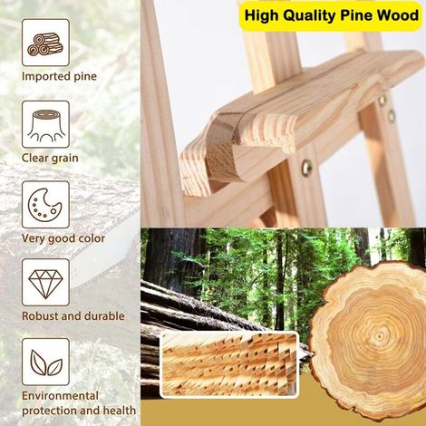 Cavalletto da artista in legno con struttura ad A, cavalletto da studio regolabile da 1,5 m, supporto per pittura, tela portatile per schizzi, matrimoni, mostre, facile (1/4)