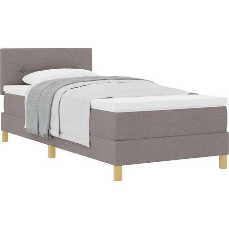 Maison Exclusive - Lit à ressorts avec coussin Taupe 80 x 200 cm tissu (1/5)