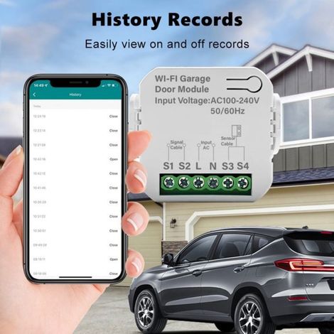 Ouvre-Porte de Garage Intelligent WiFi, Télécommande Universelle Sans Fil, Capteur D'Ouverture de Portail, Contrôle Via (1/5)