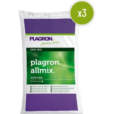 Lot de 3 sacs de terreaux PLAGRON ALL-MIX SAC 50L