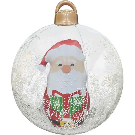 Boules de Noël gonflables de 23,6 pouces avec LED géante éclairant la boule décorée en PVC pliable avec télécommande transparente, décoration extérieure pour les vacances du Père Noël (1/5)