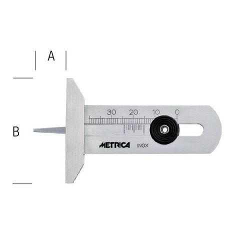 Metrica 10820 – Jauge de profondeur pneus 0-25 mm en acier inox