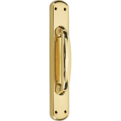 Manillón puerta zamak placa ovalada acabado latonado brillo modelo 6504 (1/2)