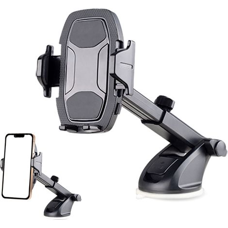 Support de téléphone de voiture durable, à prise ferme et antidérapant [coque épaisse, compatible avec les grands téléphones]