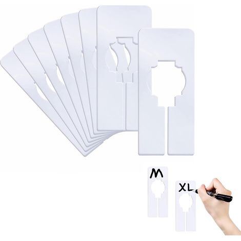 Lot de 20 séparateurs rectangulaires pour penderie, diviseurs de cintres vides, organisateurs de placard suspendus. (1/5)