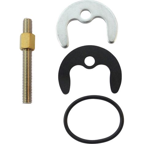 – Kit de fixation robinet 1 tige – Plaque en fer à cheval – Rondelle caoutchouc – Tige 70mm avec boulon Ø 8mm