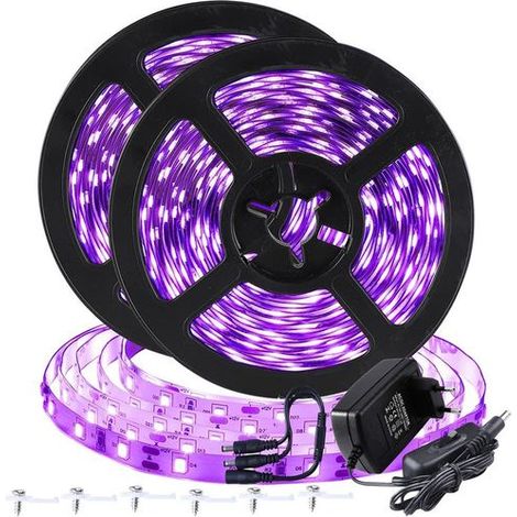 Bande LED UV noire de 12 m, 720 LED, pour