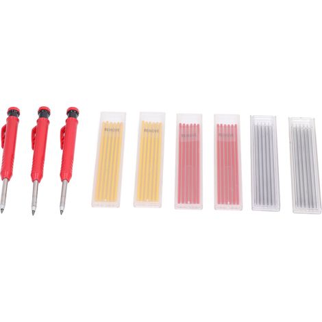 Lot de 39 Crayons de Charpentier avec Recharges 3 Couleurs pour Menuiserie (1/5)