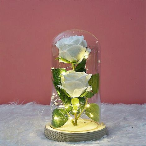 Regalos para mamá, Regalos de cumpleaños para mamá - Lámpara de noche LED con cúpula de cristal rosa, Lámpara decorativa de flor eterna para mamá, Regalo de cumpleaños para mamás, Regalos para (1/2)