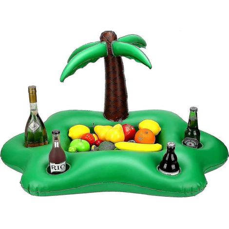 Aufblasbarer, kokosnussförmiger Becherhalter, grün, tragbar und schwimmfähig – ideal zum Servieren von Getränken, Salaten und Obst. Das perfekte Accessoire für Pool, Partys und Freizeitaktivitäten. (1/5)