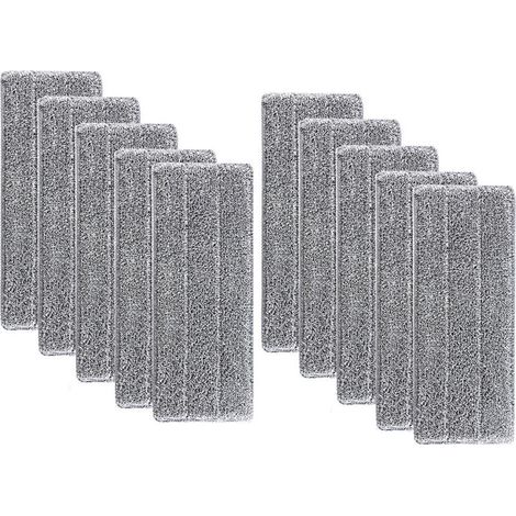 10 Serpillères en Microfibre pour Balai Lave-Sol Housse de Nettoyage de Rechange La Tête de Ménage de Vadrouille pour Balai Plat Lingettes de Nettoyage 33x12mm