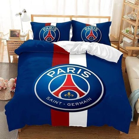 Paris Saint Germain PSG Parure de Lit 220240cmAvec 2 taies doreiller 50x75cm avec fermeture clair pour adultes et enfants (1/5)