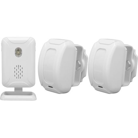 Sonnette sans Fil 1 à 2 Séparateurs, LED Lumineux, Volume Réglable, Détection Infrarouge Longue Portée