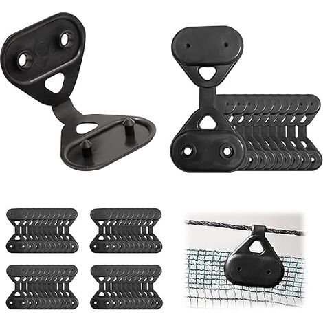Clips de Fixation pour Filet d'Ombrage, Brise-Vue - Lot de 50 Attaches en Plastique Robustes avec Œillets pour Bâche, Toile de Clôture, Grillage Pare-Vent, Tissu Occultant Noir (1/5)