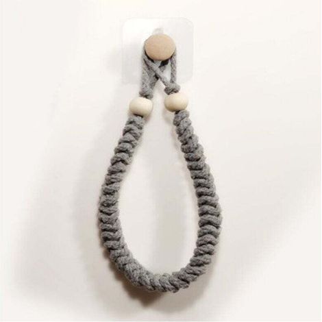 1 Pcs Porte-Serviettes(Gris) en Corde Porte-Papier Salle de Bain Support pour Rouleau de Papier Toilette Porte-Serviettes en Bois en Corde De Jute Rétro pour Salle Cuisine