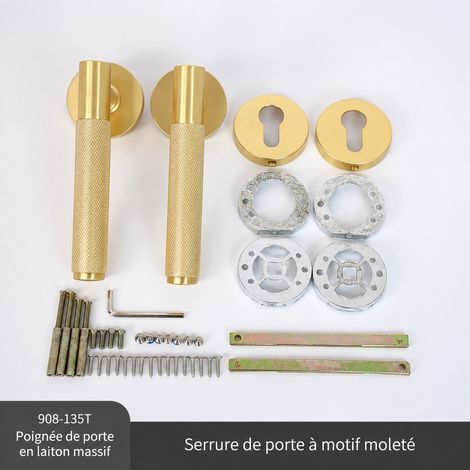 Poignée de porte d'intérieur simple béquille moletée or brossé réf 5388 25,5 × 18 × 9,5 cm 1,205 kg – Livraison gratuite