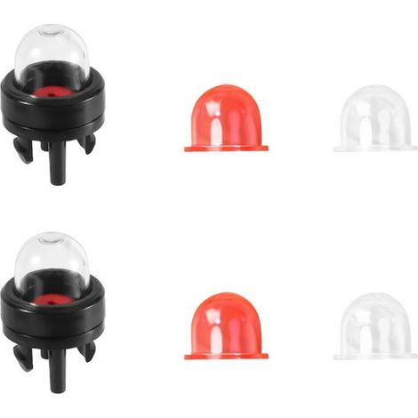 6 piezas Bomba de cebado de carburador 188-512-1, Prime Bol, Poulan, Echo, Ryobi, Bolens, Compatible con motosierras Husqvarna, Rojo transparente (1/5)
