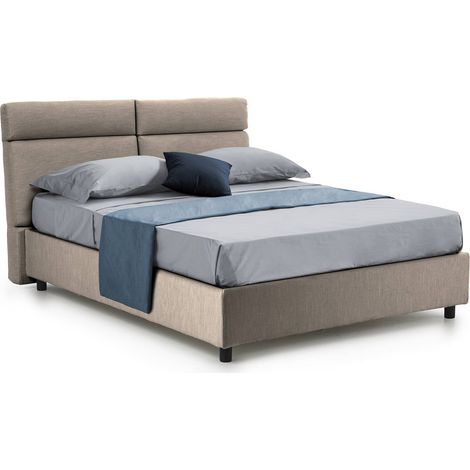Letto Matrimoniale Annus, Letto Matrimoniale Materasso Incluso, Sfoderabile Made in Italy, Contenitore, Grigio Tortora\ (1/5)