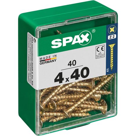 Boîte 40 Unités. Vis A Bois Spax Cab. Plat Yellox 4,0x40mm Spax (1/2)