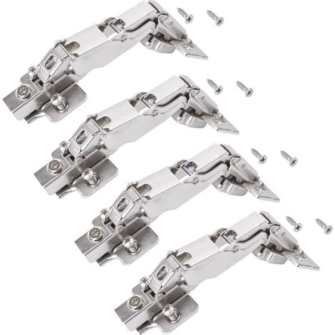 4 Stück Weitwinkelscharniere T52 Eckanschlag 165° Weitwinkel-Topfband mit Soft-Close Topfscharnier inkl. Montageplatte von SOTECH