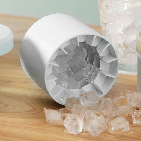Eiswürfelform aus Silikon mit Deckel, Eiswürfelbereiter, Eiswürfelform, Kühlschrank-Eiswürfelbox, hausgemachte Eistüte, gelb (1/5)