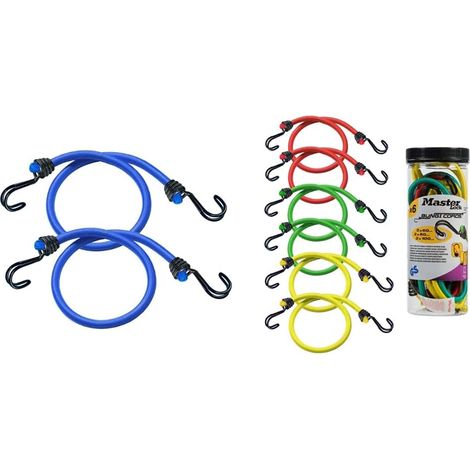 Pack de 8 Tendeurs avec Crochet, Corde Élastique Double Fil, Crochet Inversé, pour Transport Vélo Camping Déménagement (1/5)