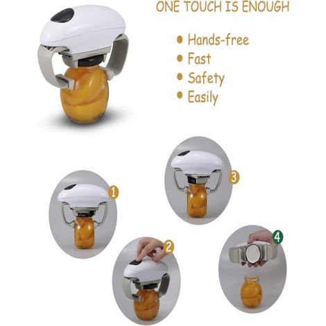 Ouvre-bocal électrique, ouvre-bocal à une touche, ouvre-bocal à rotation, ouvre-boîte automatique, outil d'ouverture de bouteille à prise en main, accessoire de cuisine